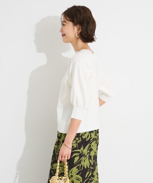 CRAFT STANDARD BOUTIQUE（クラフトスタンダードブティック）の「洗える/UVカット/毛玉軽減 ファンクショナルニット半袖ラグランプルオーバー◆（ニット/セーター・レディース・ブラック/オフホワイト/グレー/グリーン・FREE）」の21枚目の写真