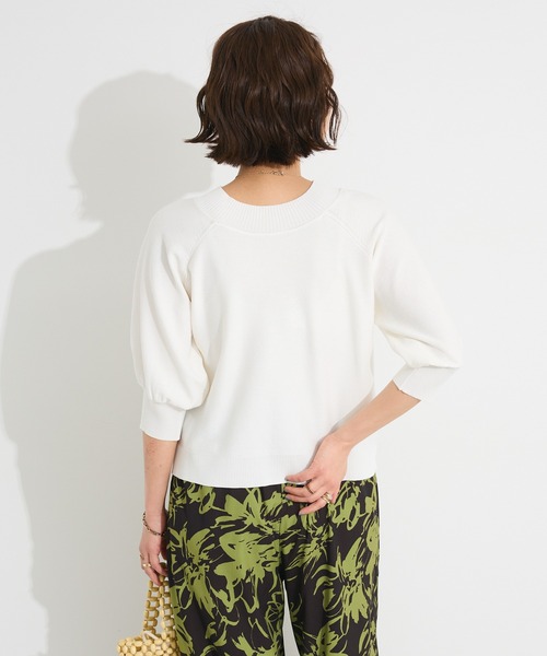 CRAFT STANDARD BOUTIQUE（クラフトスタンダードブティック）の「洗える/UVカット/毛玉軽減 ファンクショナルニット半袖ラグランプルオーバー◆（ニット/セーター・レディース・ブラック/オフホワイト/グレー/グリーン・FREE）」の22枚目の写真