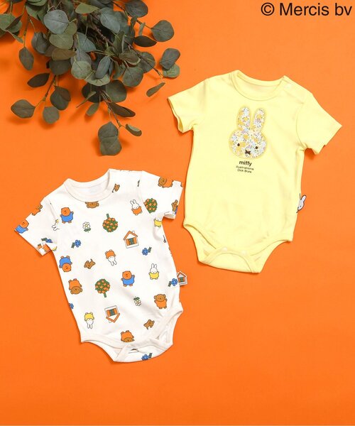 Miffy( ミッフィー)の「【リンク】Dick Bruna バラエティボディスーツ(ロンパース・キッズ・イエロー/オフホワイト・70/80)」の3枚目の写真