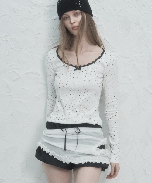 tシャツ 「SETUP‐EXE」TINY STAR LACE TOP レディース セール】【SETUP‐EXE】TINY STAR LACE TOP（Tシャツ/カットソー