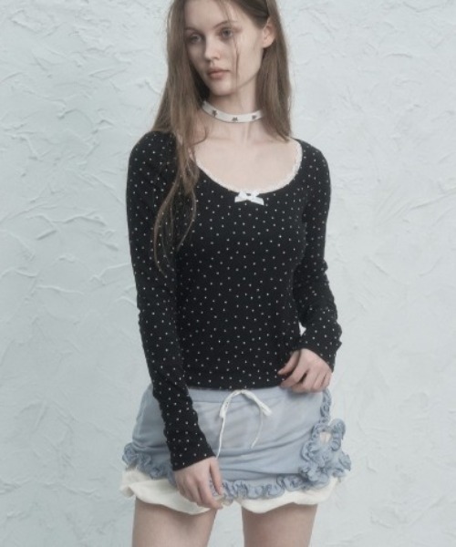 tシャツ 「SETUP‐EXE」TINY STAR LACE TOP レディース セール】【SETUP‐EXE】TINY STAR LACE TOP（Tシャツ/カットソー
