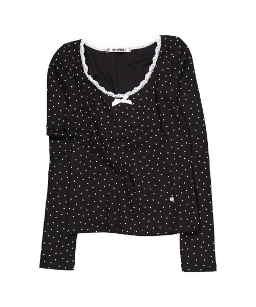 セール】【SETUP‐EXE】TINY STAR LACE TOP（Tシャツ/カットソー