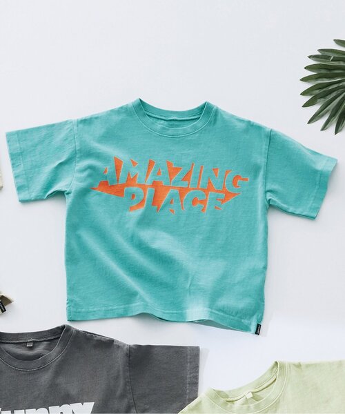 F.O.KIDS(エフオーキッズ)の「【リンク/ジュニア対応】5色5柄ガーメントダイ半袖Tシャツ(Tシャツ/カットソー・キッズ・ベージュ/チャコール/オレンジ/ブルー/ライム・80/90/100/110/120/130/140/150/160)」の1枚目の写真