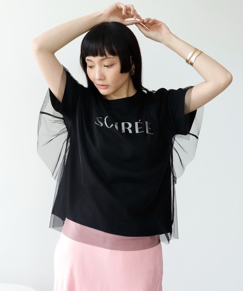 チュールレイヤードロゴＴシャツ チュールレイヤードロゴTシャツ | AND ON JIONE STORE