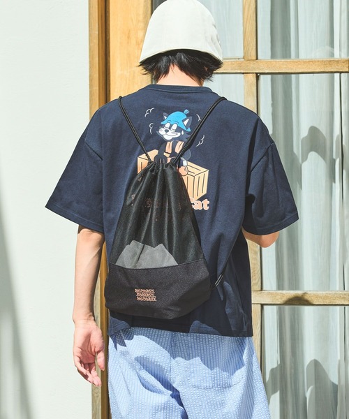 PAGEBOY（ページボーイ）の「サウナボーイコラボ ナップサック（バックパック/リュック・レディース・ピンク/ブラック・FREE）」の4枚目の写真