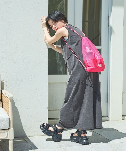 PAGEBOY（ページボーイ）の「サウナボーイコラボ ナップサック（バックパック/リュック・レディース・ピンク/ブラック・FREE）」の7枚目の写真