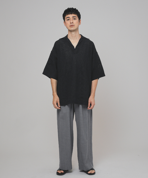 EDIFICE LA BOUCLE(エディフィスラブークル)の「LA BOUCLE (ラブークル) GIMA Chevrons ニットシャツ(ニット/セーター・メンズ・ブラック/ブラウン・2/3)」の12枚目の写真