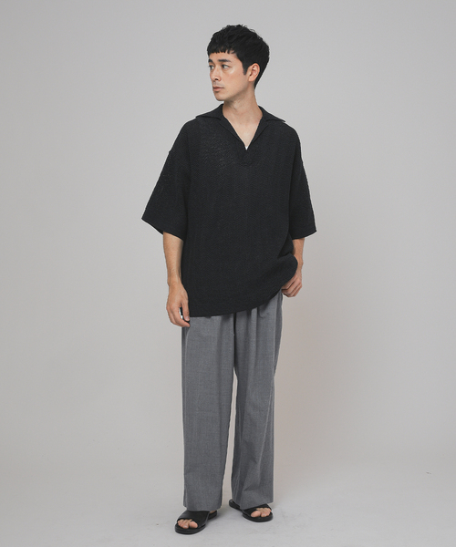 EDIFICE LA BOUCLE(エディフィスラブークル)の「LA BOUCLE (ラブークル) GIMA Chevrons ニットシャツ(ニット/セーター・メンズ・ブラック/ブラウン・2/3)」の11枚目の写真