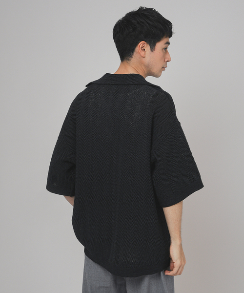 EDIFICE LA BOUCLE(エディフィスラブークル)の「LA BOUCLE (ラブークル) GIMA Chevrons ニットシャツ(ニット/セーター・メンズ・ブラック/ブラウン・2/3)」の5枚目の写真