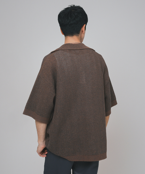 EDIFICE LA BOUCLE(エディフィスラブークル)の「LA BOUCLE (ラブークル) GIMA Chevrons ニットシャツ(ニット/セーター・メンズ・ブラック/ブラウン・2/3)」の22枚目の写真