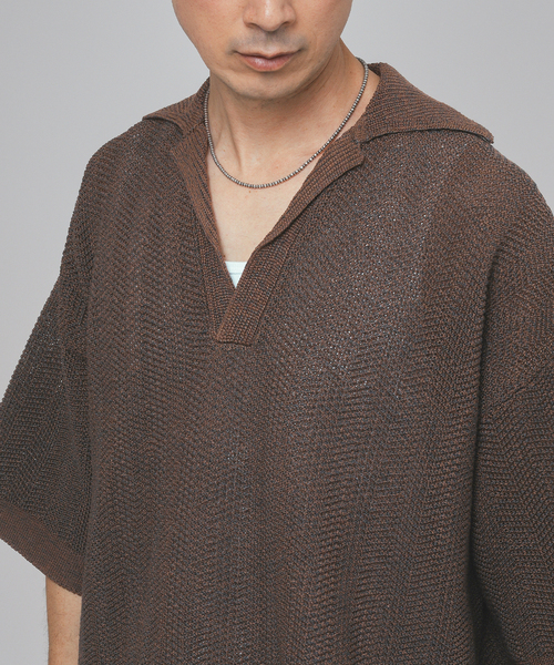 EDIFICE LA BOUCLE(エディフィスラブークル)の「LA BOUCLE (ラブークル) GIMA Chevrons ニットシャツ(ニット/セーター・メンズ・ブラック/ブラウン・2/3)」の20枚目の写真