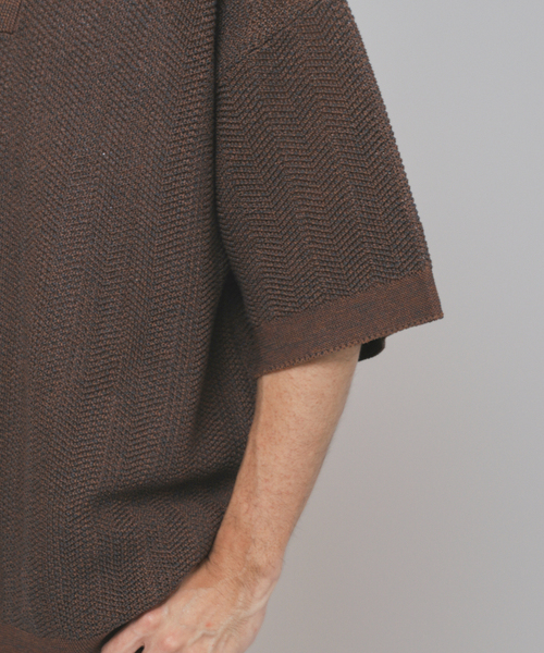 EDIFICE LA BOUCLE(エディフィスラブークル)の「LA BOUCLE (ラブークル) GIMA Chevrons ニットシャツ(ニット/セーター・メンズ・ブラック/ブラウン・2/3)」の19枚目の写真