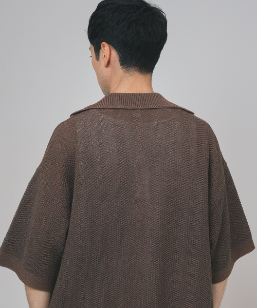 EDIFICE LA BOUCLE(エディフィスラブークル)の「LA BOUCLE (ラブークル) GIMA Chevrons ニットシャツ(ニット/セーター・メンズ・ブラック/ブラウン・2/3)」の17枚目の写真