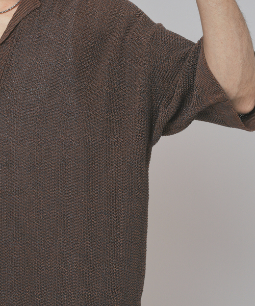 EDIFICE LA BOUCLE(エディフィスラブークル)の「LA BOUCLE (ラブークル) GIMA Chevrons ニットシャツ(ニット/セーター・メンズ・ブラック/ブラウン・2/3)」の16枚目の写真