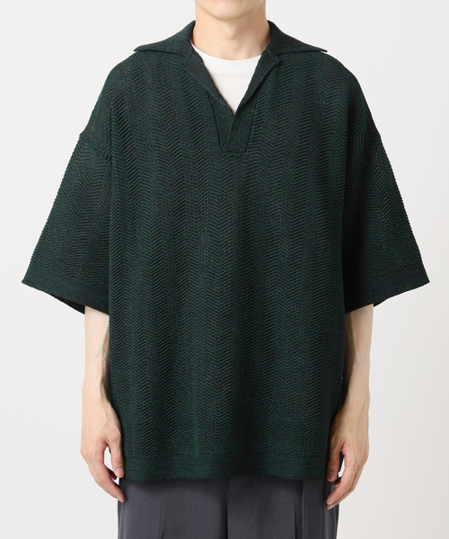 EDIFICE LA BOUCLE(エディフィスラブークル)の「LA BOUCLE (ラブークル) GIMA Chevrons ニットシャツ(ニット/セーター・メンズ・ブラック/ブラウン・2/3)」の15枚目の写真