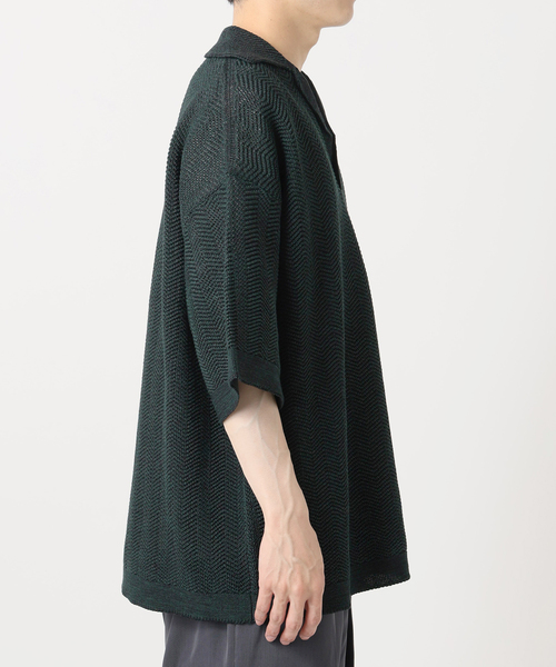 EDIFICE LA BOUCLE(エディフィスラブークル)の「LA BOUCLE (ラブークル) GIMA Chevrons ニットシャツ(ニット/セーター・メンズ・ブラック/ブラウン・2/3)」の4枚目の写真