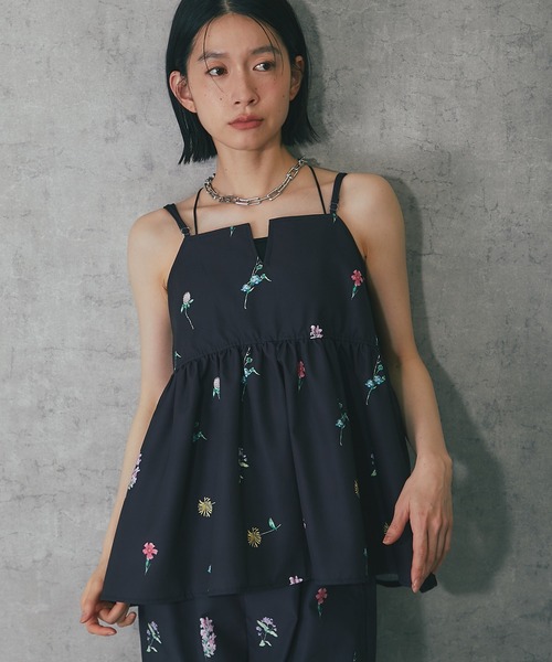 セール】【セットアップ対応】花柄キャミビスチェ（シャツ