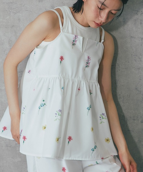 ANOTHER S（アナザーエス）の「【セットアップ対応】花柄キャミビスチェ（シャツ/ブラウス・レディース・ホワイト/ネイビー/ブラック/ベージュ・M）」の10枚目の写真