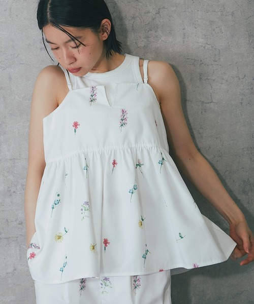 ANOTHER S（アナザーエス）の「【セットアップ対応】花柄キャミビスチェ（シャツ/ブラウス・レディース・ホワイト/ネイビー/ブラック/ベージュ・M）」の15枚目の写真