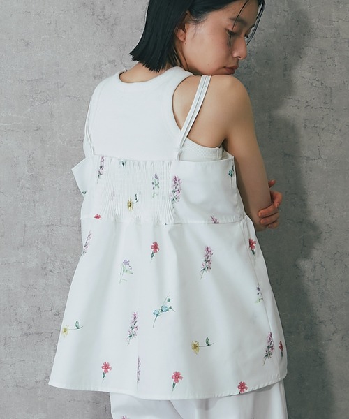 ANOTHER S（アナザーエス）の「【セットアップ対応】花柄キャミビスチェ（シャツ/ブラウス・レディース・ホワイト/ネイビー/ブラック/ベージュ・M）」の16枚目の写真