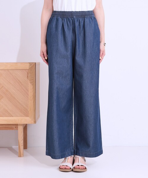 SHOO・LA・RUE(シューラルー)の「【洗える/S-LL】ウエストゴムが楽ちん さらさらワイドデニム(その他パンツ・レディース・ブルー/ネイビー・01/04/03/02)」の8枚目の写真