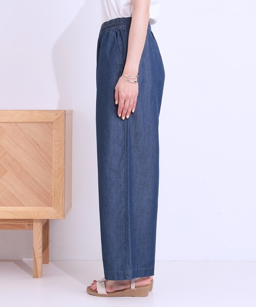 SHOO・LA・RUE(シューラルー)の「【洗える/S-LL】ウエストゴムが楽ちん さらさらワイドデニム(その他パンツ・レディース・ブルー/ネイビー・01/04/03/02)」の9枚目の写真
