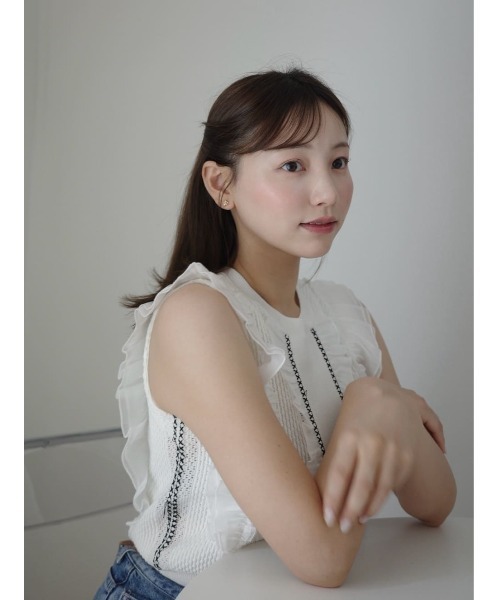 Her lip to(ハーリップトゥー)の「Airy Brush Knit Top(Tシャツ/カットソー・レディース・ブラック/ホワイト系その他/ブルー系その他・S/M)」の17枚目の写真