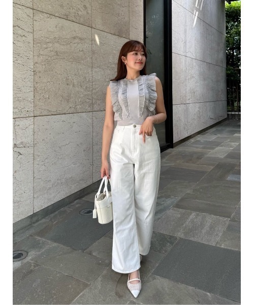 Her lip to(ハーリップトゥー)の「Airy Brush Knit Top(Tシャツ/カットソー・レディース・ブラック/ホワイト系その他/ブルー系その他・S/M)」の16枚目の写真