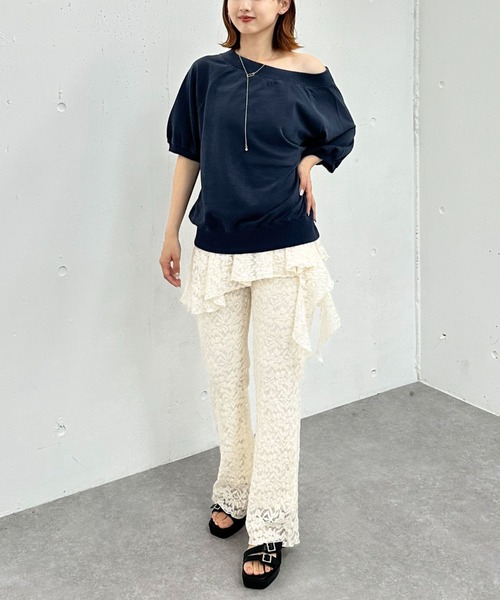 archives（アルシーヴ）の「ピグメントオフショルミドルスウェット（スウェット・レディース・ブラウン/ネイビー/アイボリー・MEDIUM）」の21枚目の写真