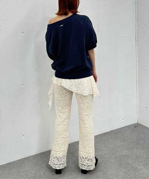 archives（アルシーヴ）の「ピグメントオフショルミドルスウェット（スウェット・レディース・ブラウン/ネイビー/アイボリー・MEDIUM）」の20枚目の写真