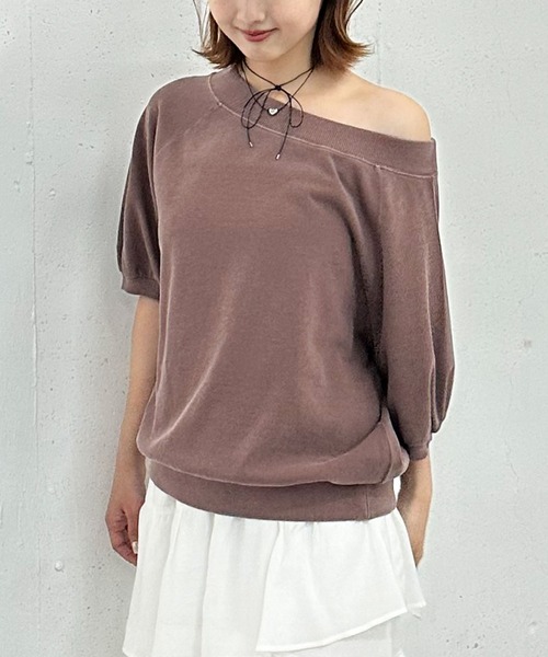 archives（アルシーヴ）の「ピグメントオフショルミドルスウェット（スウェット・レディース・ブラウン/ネイビー/アイボリー・MEDIUM）」の17枚目の写真