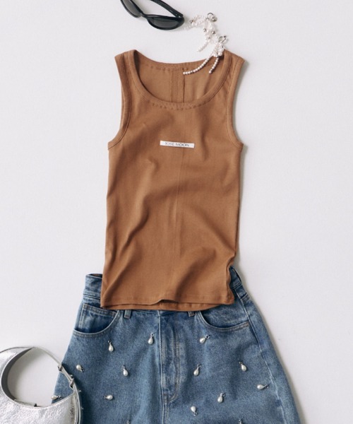 JOSE MOON（ジョゼムーン）の「RIB TANK TOP/リブタンクトップ（タンクトップ・レディース・グレー/ブルー/ホワイト/オレンジ/ブラック/ブラウン系その他・FREE）」の4枚目の写真