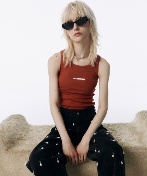 JOSE MOON（ジョゼムーン）の「RIB TANK TOP/リブタンクトップ（タンクトップ・レディース・グレー/ブルー/ホワイト/オレンジ/ブラック/ブラウン系その他・FREE）」の20枚目の写真