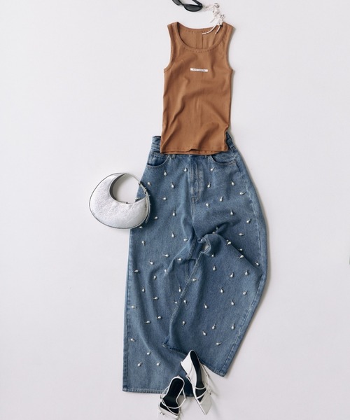 JOSE MOON（ジョゼムーン）の「RIB TANK TOP/リブタンクトップ（タンクトップ・レディース・グレー/ブルー/ホワイト/オレンジ/ブラック/ブラウン系その他・FREE）」の10枚目の写真