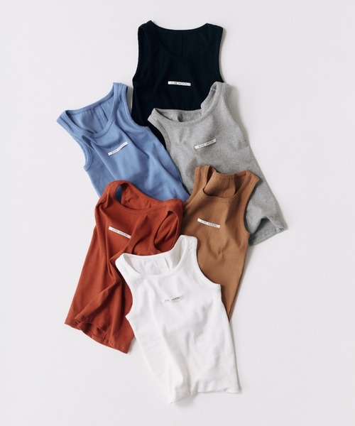 JOSE MOON（ジョゼムーン）の「RIB TANK TOP/リブタンクトップ（タンクトップ・レディース・グレー/ブルー/ホワイト/オレンジ/ブラック/ブラウン系その他・FREE）」の9枚目の写真