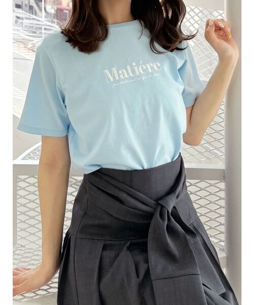 MERCURYDUO（マーキュリーデュオ）の「刺繍ロゴTシャツ（Tシャツ/カットソー・レディース・レッド/ブラック/ライトブルー/オフホワイト・FREE）」の4枚目の写真