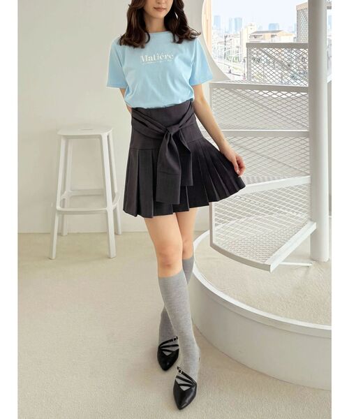 MERCURYDUO（マーキュリーデュオ）の「刺繍ロゴTシャツ（Tシャツ/カットソー・レディース・レッド/ブラック/ライトブルー/オフホワイト・FREE）」の8枚目の写真