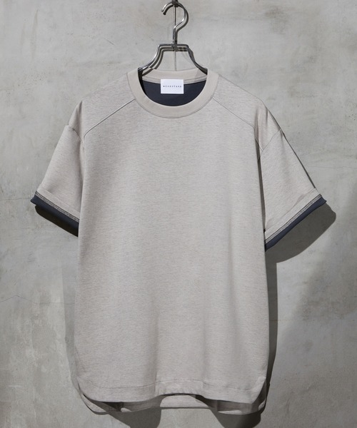 WEARSTAND（ウェアスタンド）の「【WEARSTAND/ウェアスタンド】Round Hem Double face T-Shirt / ラウンドヘムダブルフェイスTシャツ（Tシャツ/カットソー・メンズ・ブラック/チャコール/杢グレー・X-LARGE/LARGE/MEDIUM）」の3枚目の写真