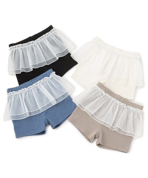 petit main(プティマイン)の「一分丈フリルショートパンツ(その他パンツ・キッズ・アイボリー/モカ/ブラック・120cm/130cm/110cm/100cm/80cm/90cm)」の14枚目の写真