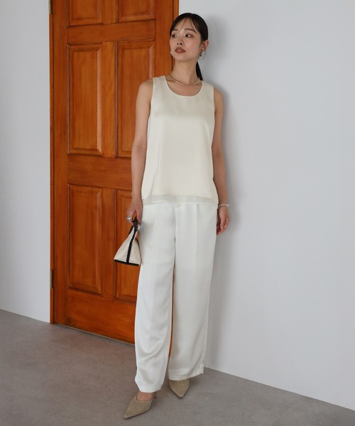セール】【動画あり】layered like satin tank top / レイヤード