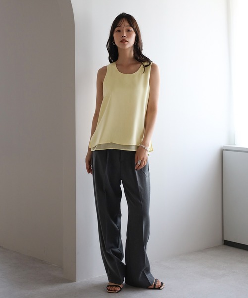 セール】【動画あり】layered like satin tank top / レイヤード