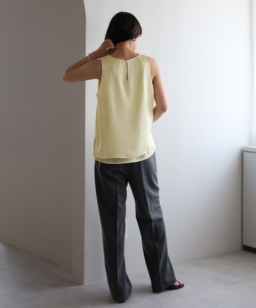 セール】【動画あり】layered like satin tank top / レイヤード