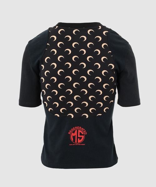 MARINE SERRE（マリーン・セル）の「REGENERATED GRAPHIC T-SHIRTS BABY FIT T-SHIRT（Tシャツ/カットソー・レディース・ブラック/ホワイト・S/XS）」の7枚目の写真