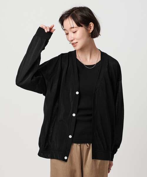 BEAUTY&YOUTH UNITED ARROWS（ビューティーアンドユースユナイテッドアローズ）の「【WEB限定】シアー カーディガン（カーディガン/ボレロ・メンズ・ナチュラル/ブラック/ライトグレー・S/M/L）」の18枚目の写真