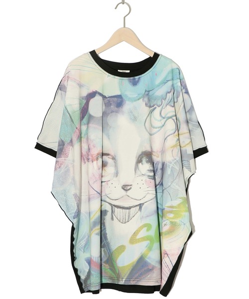 152678：BIGネコ柄メロウステッチチュニックの通販-ScoLar