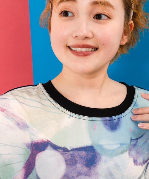 ScoLar（スカラー）の「152678：BIGネコ柄メロウステッチチュニック（チュニック・レディース・グリーン/ブラック・M）」の9枚目の写真