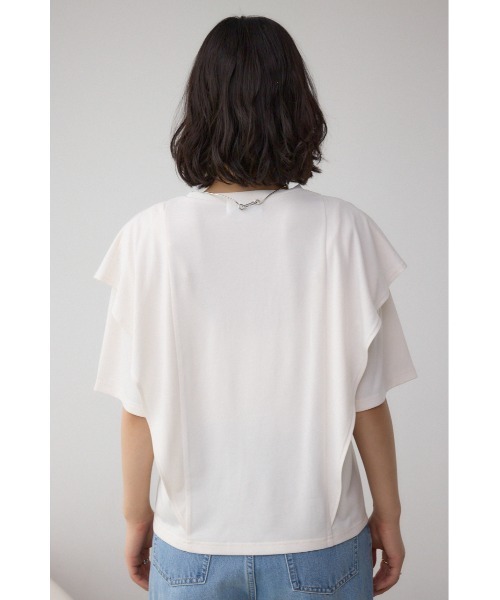 AZUL by moussy(アズールバイマウジー)の「ラッフルカットトップス(Tシャツ/カットソー・レディース・オフホワイト/ブルー/ブラック/ライトグレー・SMALL/MEDIUM)」の6枚目の写真