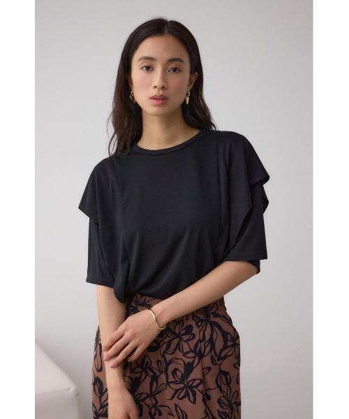 AZUL by moussy(アズールバイマウジー)の「ラッフルカットトップス(Tシャツ/カットソー・レディース・オフホワイト/ブルー/ブラック/ライトグレー・SMALL/MEDIUM)」の12枚目の写真