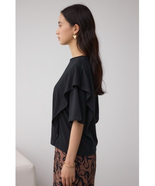 AZUL by moussy(アズールバイマウジー)の「ラッフルカットトップス(Tシャツ/カットソー・レディース・オフホワイト/ブルー/ブラック/ライトグレー・SMALL/MEDIUM)」の15枚目の写真