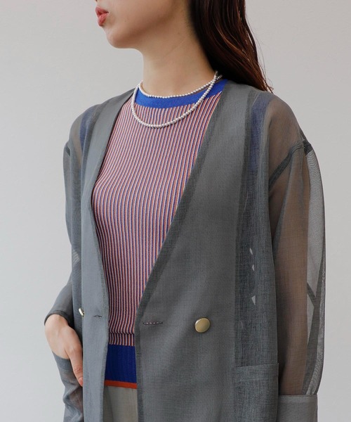 Cepica（セピカ）の「ノースリーブカラーニット（タンクトップ・レディース・パープル/ブルー・FREE）」の7枚目の写真